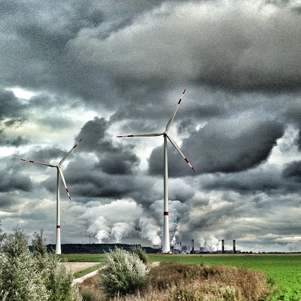 Wind und Kohlekraftwerke