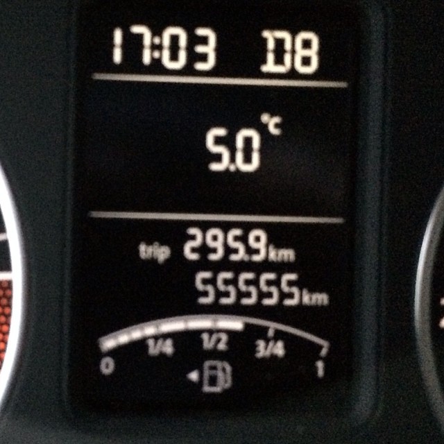55555 km with the in one year, one month and eighteen days