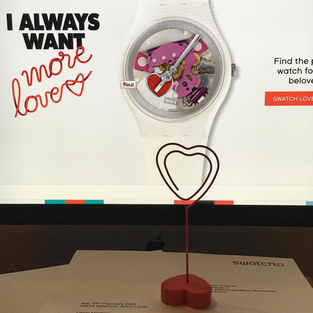 Letter from Swatch for Valentine's Day swatchclub