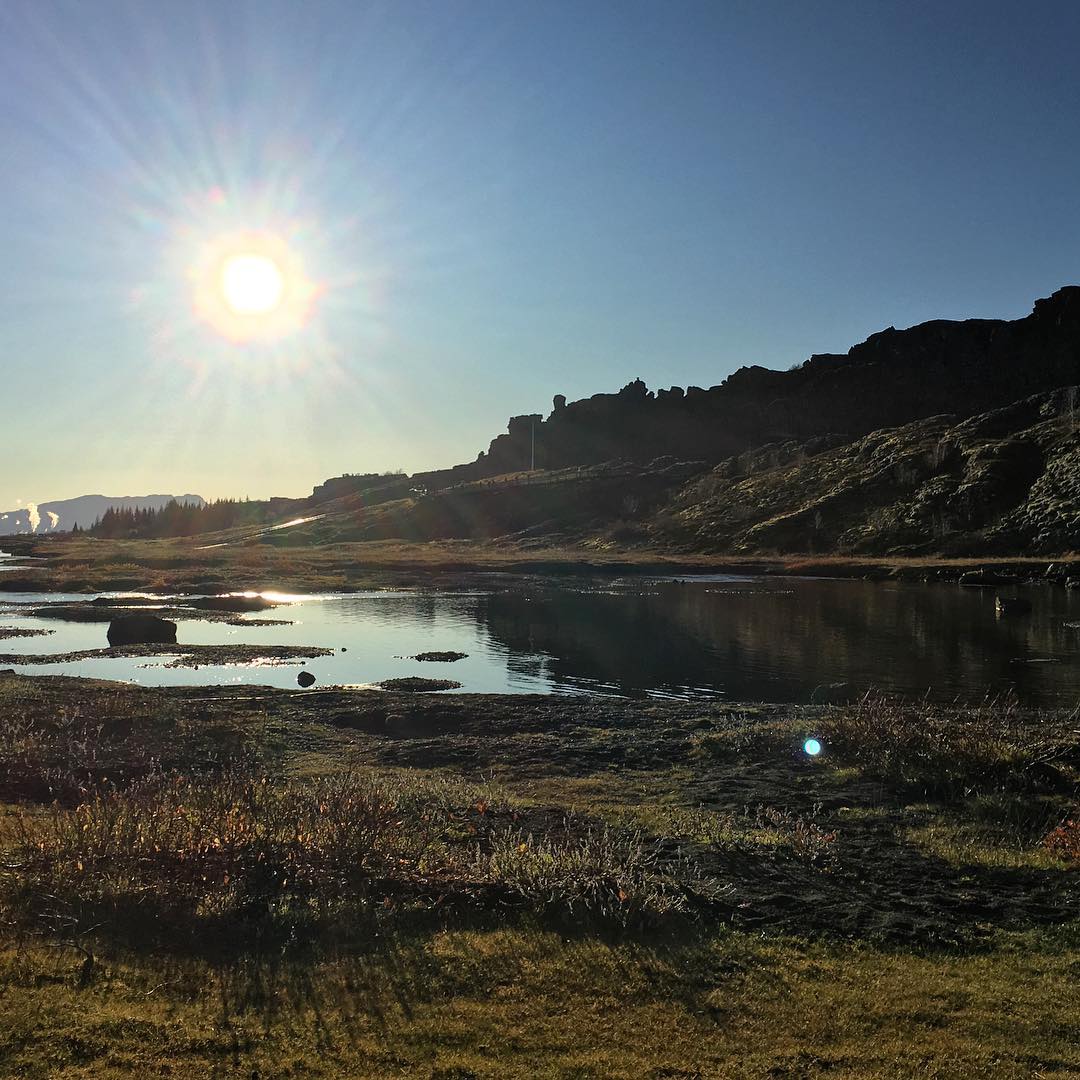 We enjoy this beautiful landscape from Þingvellir.